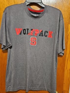 Campus Heritage Gray Wolfpack Short-Sleeve Tee with Red Accent